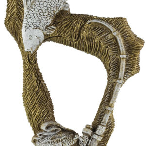 TROFEO DE PESCA MODELO CAÑA PEZ Y CESTA 28 CM