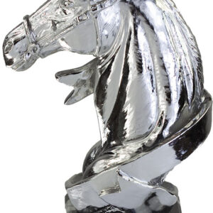 TROFEO FIGURA CABALLO COLOR METALIZADO PLATEADO