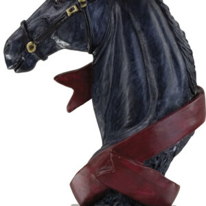TROFEO FIGURA CABEZA CABALLO NEGRO PEQUEÑO