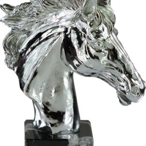 TROFEO FIGURA CABEZA CABALLO COLOR METALIZADO PLATEADO