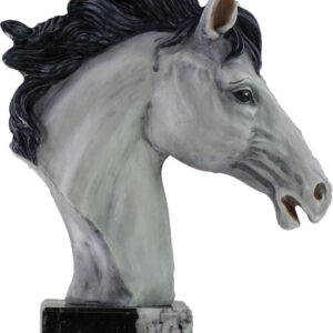 TROFEO FIGURA CABEZA CABALLO COLOR BLANCO GRANDE