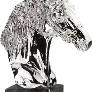 TROFEO FIGURA CABALLO MODELO BUSTO PEQUEÑO PLATEADO METALIZADO