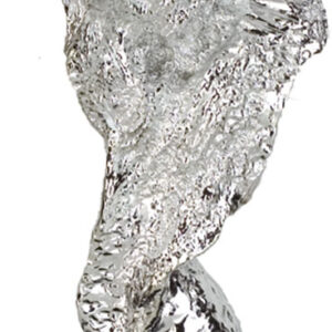 TROFEO FIGURA CABEZA DE TORO PLATEADO METALIZADO 25 CM