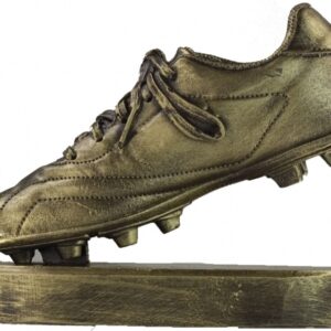 TROFEO DE FUTBOL BOTA COLOR ORO VIEJO PEQUEÑO
