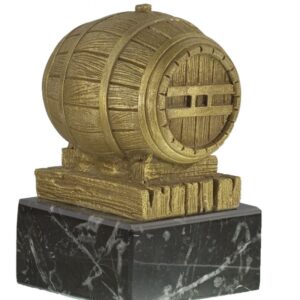 TROFEO FIGURA BARRIL DE VINO REALIZADO EN RESINA 13 cm