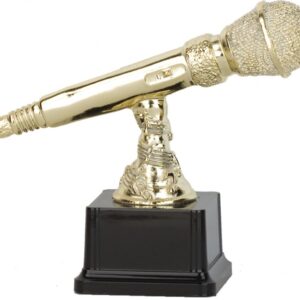 TROFEO MICRÓFONO DORADO METALIZADO