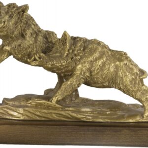 TROFEO FIGURA DE JABALÍES EN RESINA