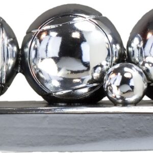 TROFEO PETANCA MODELO JUEGO DE BOLAS COLOR PLATA METALIZADO