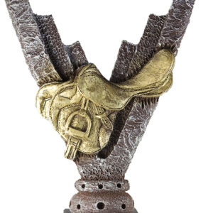 TROFEO SILLA DE MONTAR MODELO EN V MEDIANO