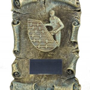 TROFEO DE FUTBOLÍN TIPO PERGAMINO EN RESINA