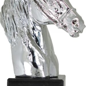 TROFEO FIGURA CABALLO PLATEADO GRANDE