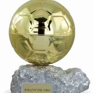 TROFEO BALÓN DE ORO DORADO Y PLATEADO