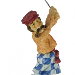Trofeo de golf jugador bigote pintado a mano