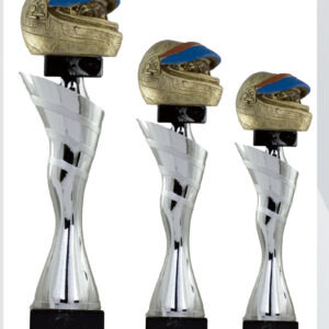 Lote tres trofeos motor modelo casco en tres alturas