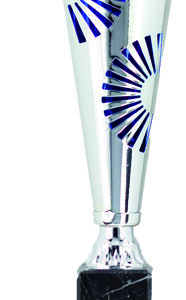 trofeo diseño plata y azul