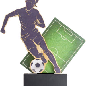 trofeo en madera futbol mujeres