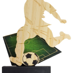 trofeo de fútbol en madera