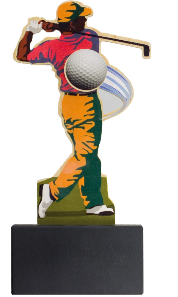 trofeos de golf madera a color