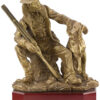 figura cazador y perro de caza