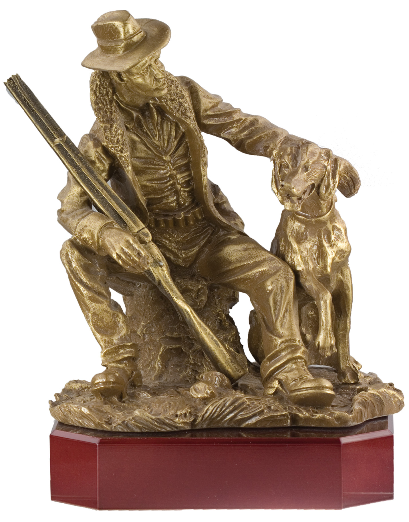 figura cazador y perro de caza